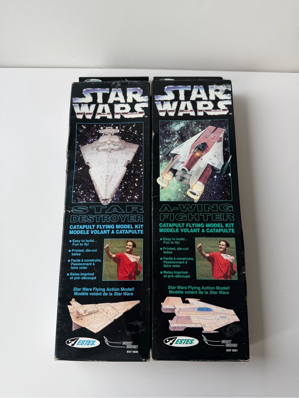 Star Wars ESTES Catapult Flying Model Kit Lot  Of 2 A-Wing & Star Destroyer 1996